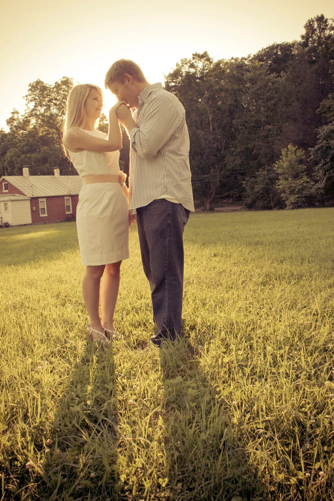 man and woman engagement image farmhouse