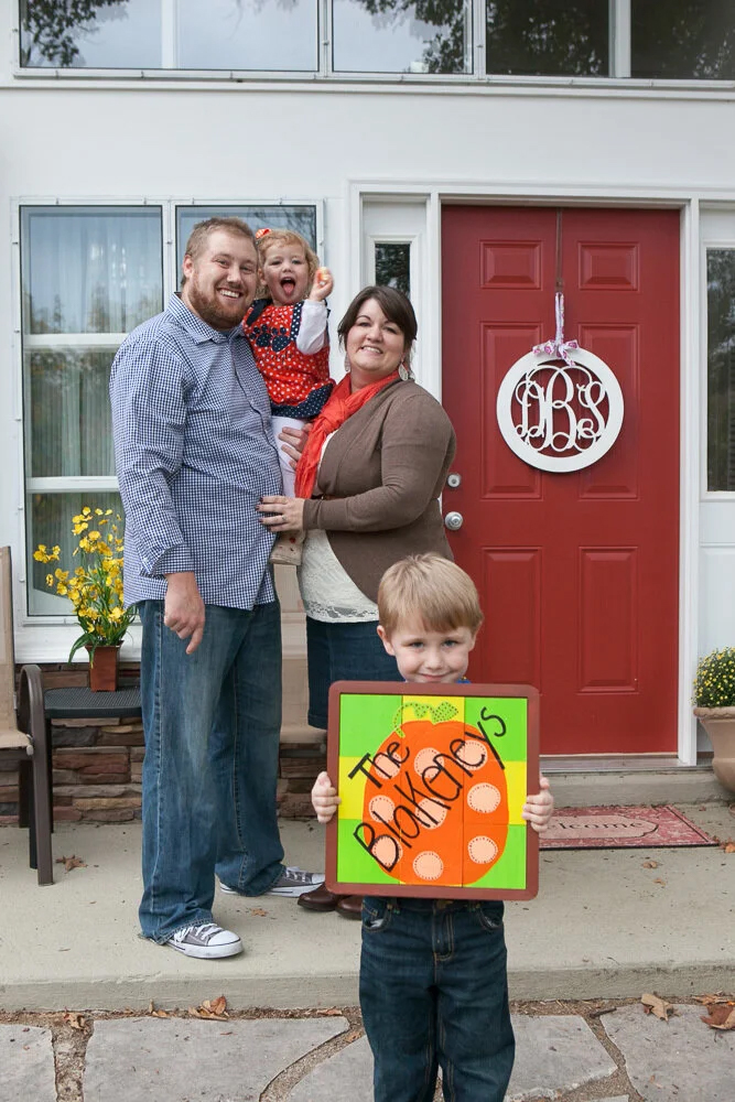 family portrait on porch