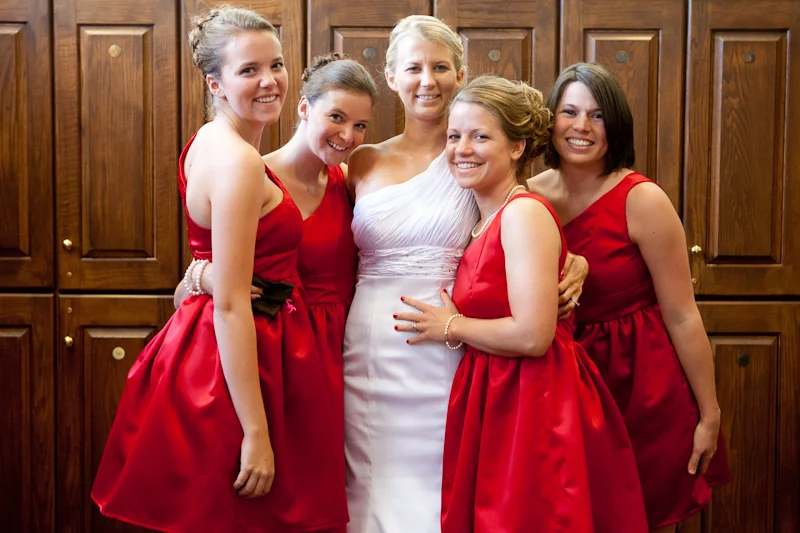 Bride with Bachlorettes Group Portrait