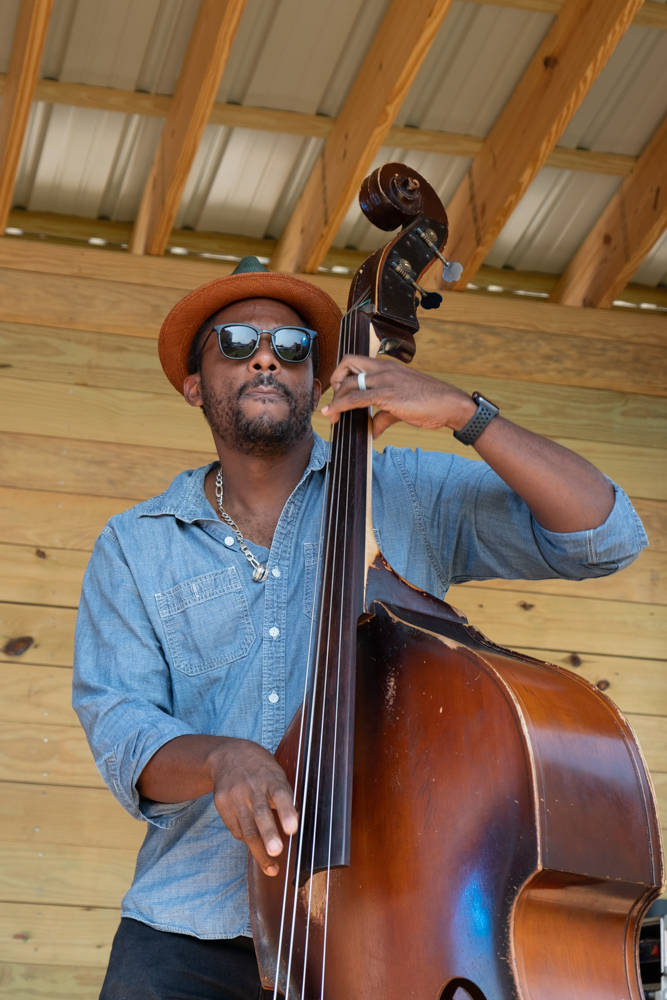 man playing upright bass